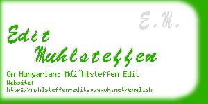 edit muhlsteffen business card